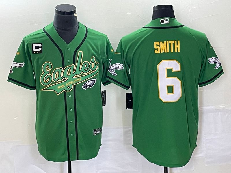 Men Philadelphia Eagles #6 Smith Green Co Branding Game NFL Jersey style 8->philadelphia eagles->NFL Jersey